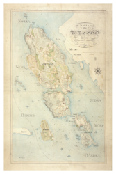 Historisk karta över Adelsö, år 1829