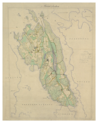 Historisk karta över Munsö, 1800-tal (Fri frakt!)