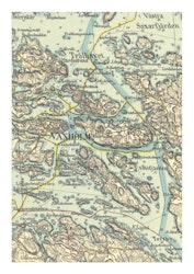 Historisk karta över öarna kring Vaxholm, år 1938