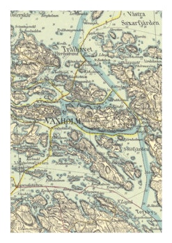 Historisk karta över öarna kring Vaxholm, år 1938