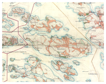 Historisk karta över Rindö, Ramsö och Skarpö, år 1901-1906