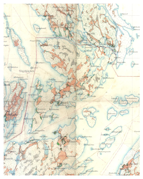 Historisk karta över Djurö och Stavsnäs, år 1901-1906