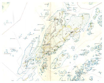 Historisk karta över Nämdö, år 1901-1906 (Fri frakt!)
