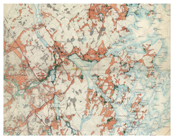 Historisk karta över Bergshamra, år 1901-1906