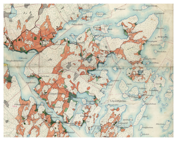 Historisk karta över Helgö, år 1901-1906