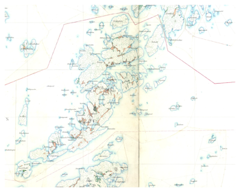 Historisk karta över Harö och Storö, år 1901-1906 (Fri frakt!)