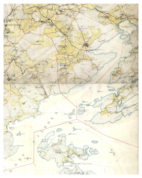 Historisk karta över trakten kring Årsta havsbad, år 1901-1906