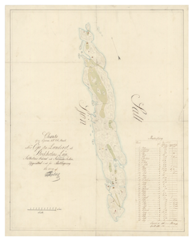 Historisk karta över Landsort, år 1839