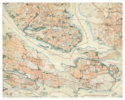 Historisk karta över södra Färingsö, år 1901-1906