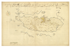 Historisk karta över Rindö, år 1697
