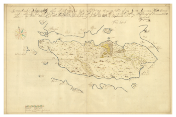 Historisk karta över Rindö, år 1697