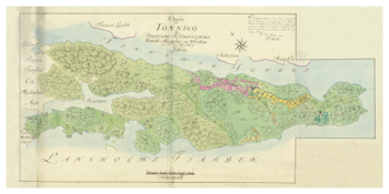 Historisk karta över Tynningö, år 1804-1805
