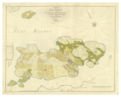 Historisk karta över Skarpö, år 1771
