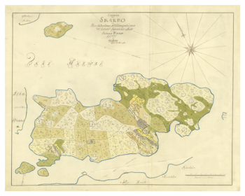 Historisk karta över Skarpö, år 1771