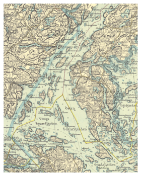 Historisk karta över Bammarbodafjärden, år 1938 (Fri frakt!)