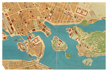 Historisk karta över Stockholm, år 1930