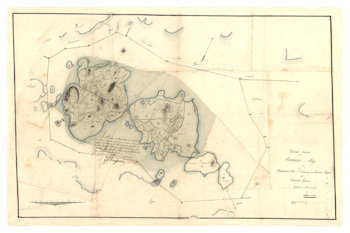 Historisk karta över Stomnarö, år 1833