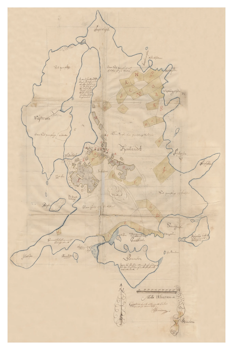 Historisk karta över Oxhalsö, år 1689