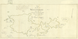 Historisk karta över Vättersö, år 1825