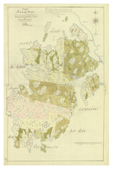 Historisk karta över Södermöja, år 1776