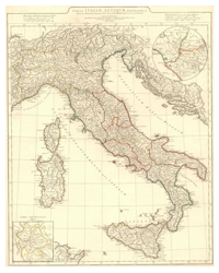 Historisk karta över Italien, år 1764 (Fri frakt!)
