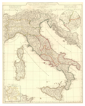 Historisk karta över Italien, år 1764 (Fri frakt!)