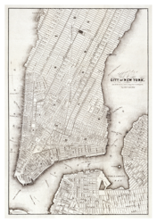 Historisk karta över New York, år 1850 (Fri frakt!)