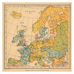 Historisk karta över Europa, år 912  (Fri frakt!)