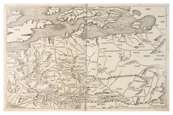 Historisk karta över norra Europa, år 1493 (Fri frakt!)