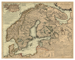 Karta över Norden, ca 1691