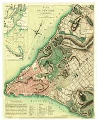 Historisk karta över New York, år 1777 (Fri frakt!)