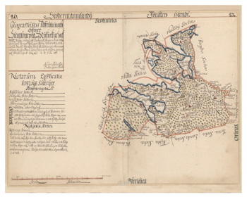 Historisk karta över Stigtomta och Nykyrka socknar, år 1677 (Fri frakt!)