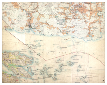 Historisk karta över Nävekvarn och Tunaberg, år 1897-1901 (Fri frakt!)