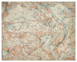 Historisk karta över trakten kring Flen, år 1897-1901 (Fri frakt!)