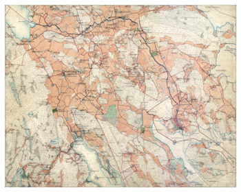 Historisk karta över trakten kring Trosa och Vagnhärad, år 1897-1901 (Fri frakt!)