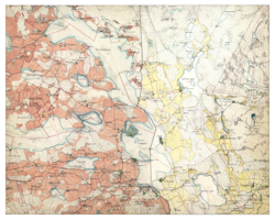 Historisk karta över Gnesta, ca år 1900.