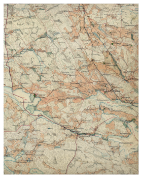 Historisk karta över Mellösa, 1897-1901 (Fri frakt!)