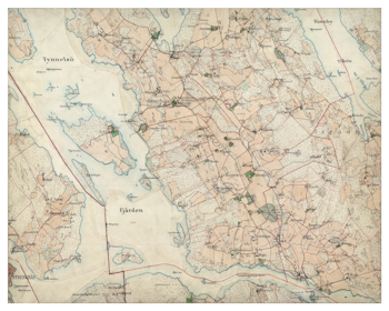 Historisk karta över trakten kring Överselö, år 1897-1901 (Fri frakt!)