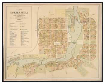 Historisk karta över Eskilstuna, år 1890
