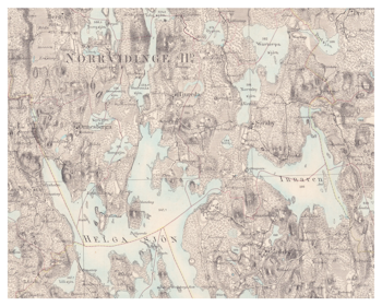 Historisk karta över Rottne, år 1873 (Fri frakt!)