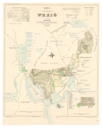 Historisk karta över Växjö, år 1855 (Fri frakt!)