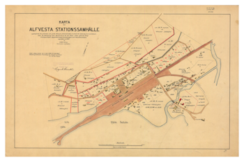 Historisk karta över Alvesta, år 1896 (Fri frakt!)