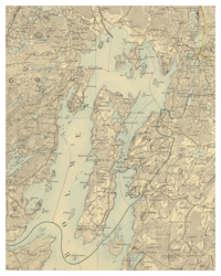 Historisk karta över Bolmsö, år 1930 (Fri frakt!)