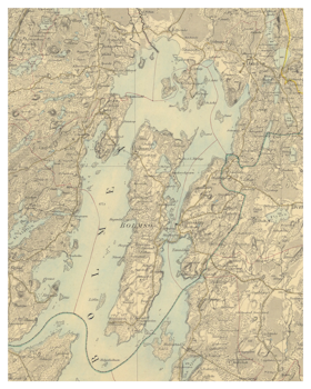 Historisk karta över Bolmsö, år 1930 (Fri frakt!)