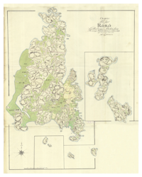 Historisk karta över Rörö, år 1832 (Fri frakt!)
