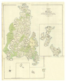 Historisk karta över Rörö, år 1832 (Fri frakt!)