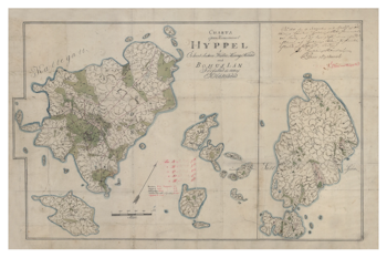 Historisk karta över Hyppeln, år 1838 (Fri frakt!)