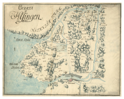 Historisk karta över Hisingen, år 1645 (Fri frakt!)