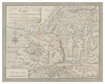 Historisk karta över Hisingen, 1700-tal (Fri frakt!)
