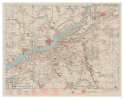 Historisk skolkarta över Göteborg, år 1936. (Fri frakt!)